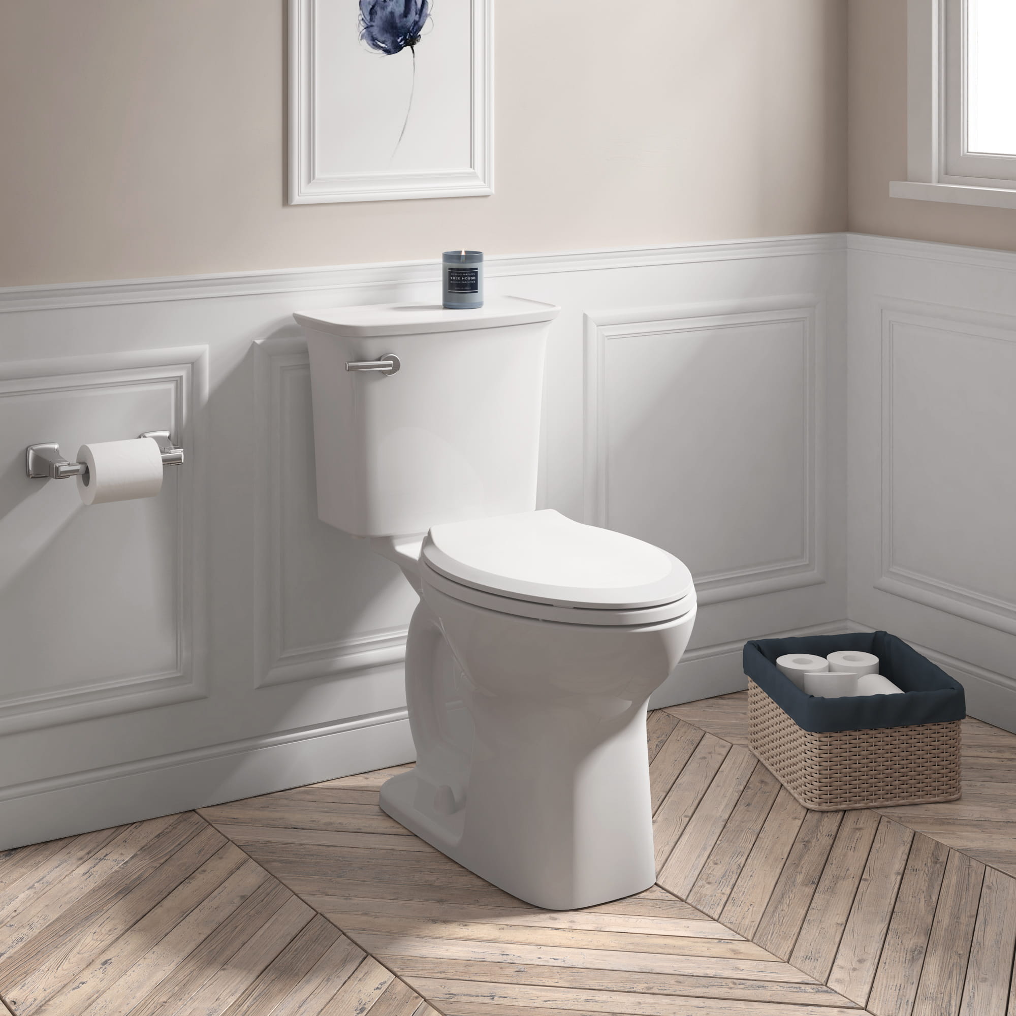 Cadet Ovation 128 GPF 48 LPF Chair Height Elongated Front Toilet with Seat WHITE
